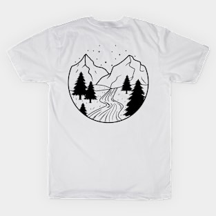 Mountain River with Stars Forest Apparel T-Shirt